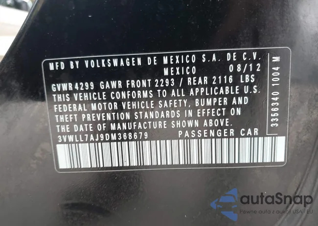 3VWLL7AJ9DM368679: 43006229