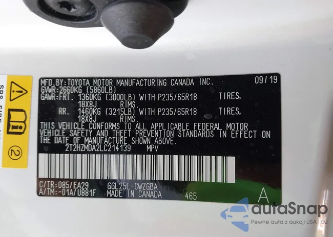 2T2HZMDA2LC214139: 43007289