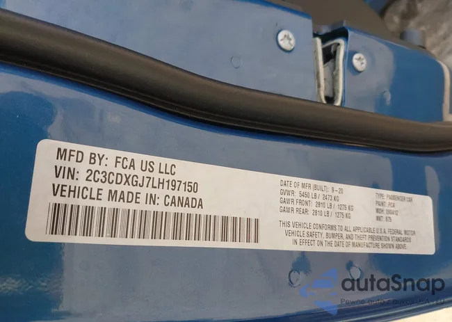 2C3CDXGJ7LH197150: 43007423