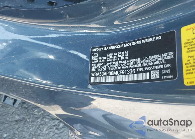 WBA53AP08MCF91336: 43007559