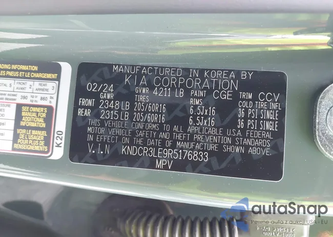 KNDCR3LE9R5176833: 43007569