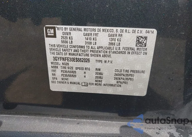 3GYFNFE30ES662026: 43007582