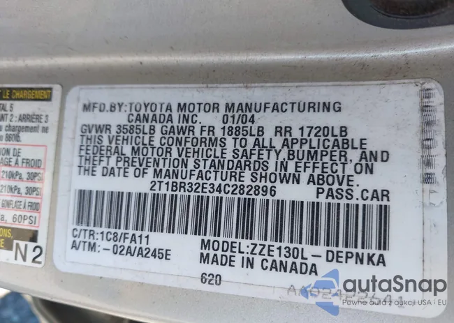 2T1BR32E34C282896: 43007593