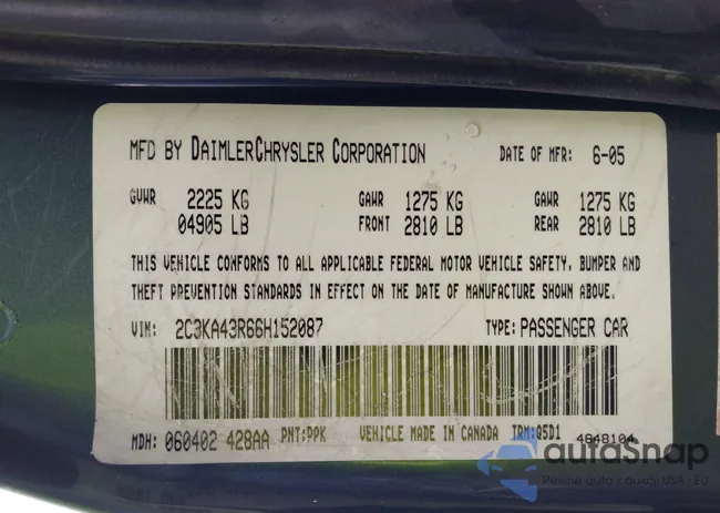 2C3LA63HX6H244388: 43007626