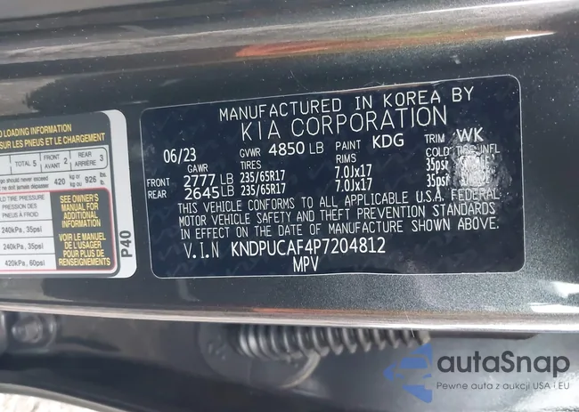 KNDPUCAF4P7204812: 43007720