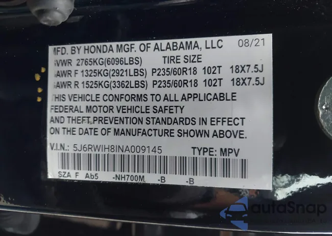 2HKRW2H83LH672671: 43007726