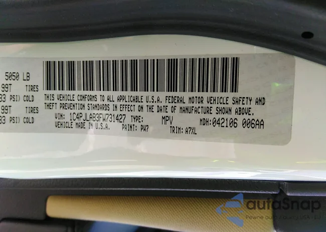 1C4PJLAB3FW731427: 43007785