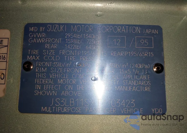 JS3LB11SXT4103423: 43006982