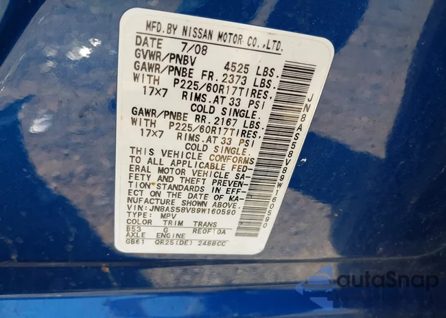 JN8AS58V89W160590: 43007038