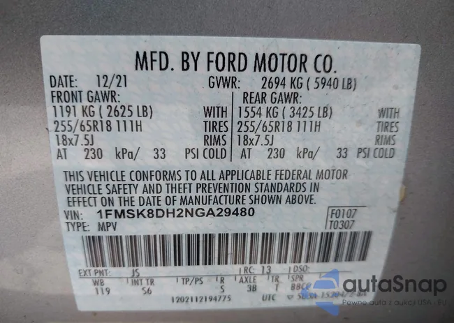 1FMSK8DH2NGA29480: 43007138