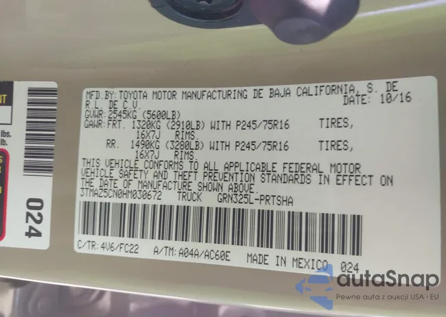 3TMAZ5CN0HM030672: 43007186