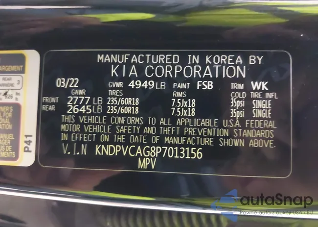 KNDPVCAG8P7013156: 43007239