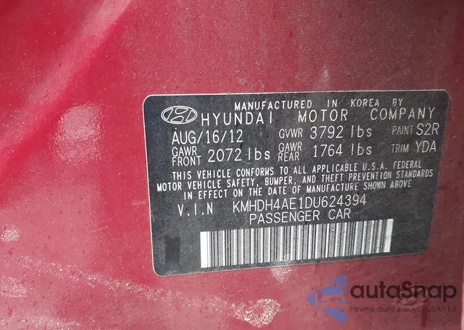 KMHDH4AE1DU624394: 43008303