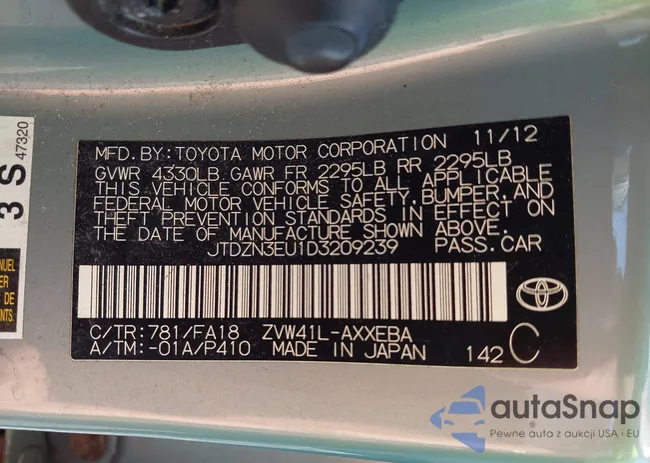 JTDZN3EU1D3209239: 43008382