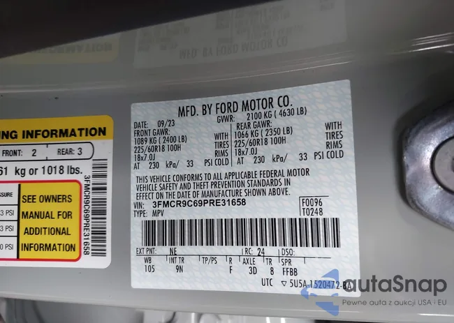 3FMCR9C69PRE31658: 43008427