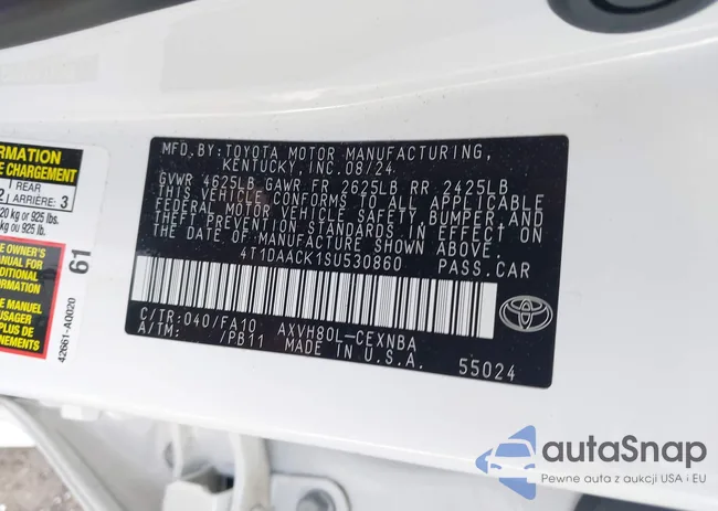 4T1DAACK1SU530860: 43008447