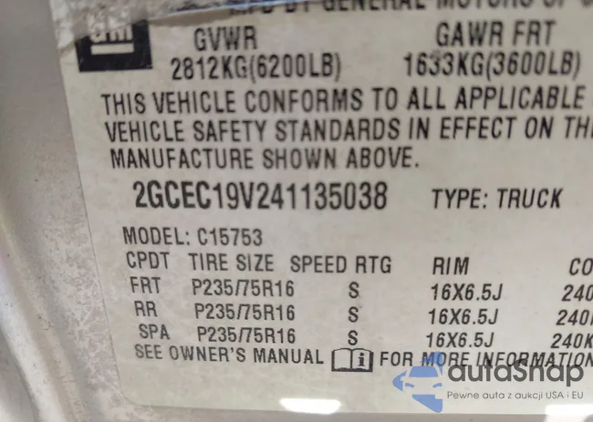 2GCEC19V241135038: 43008536