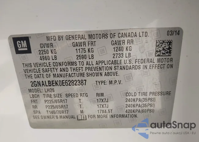 2GNALBEK0E6282387: 43008702