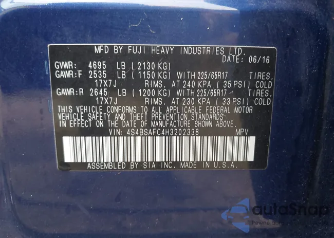 4S4BSAFC4H3202338: 43008773