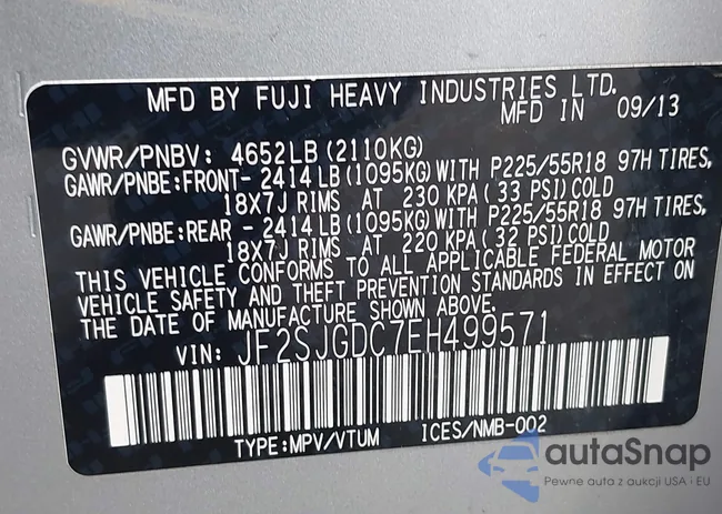 JF2SJGDC7EH499571: 43008795