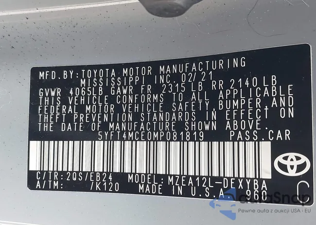 5YFT4MCE0MP081819: 43008845