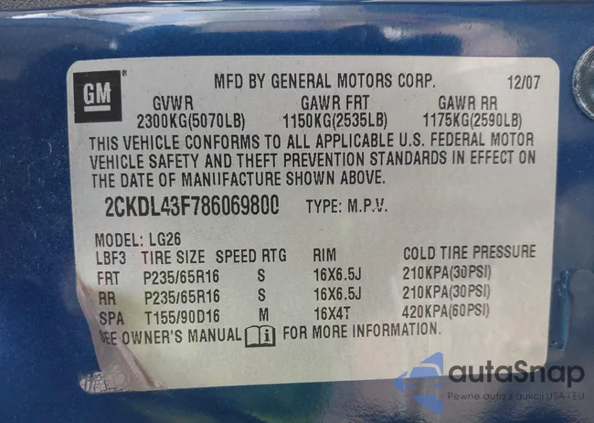 2CKDL43F786069800: 43008866