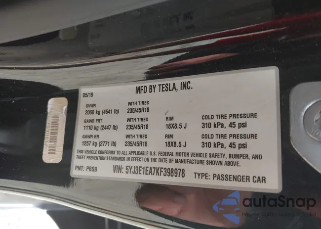 5YJ3E1EA7KF398978: 43007886