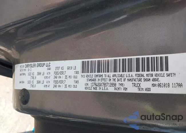 1D7RW3GK7BS712890: 43007926