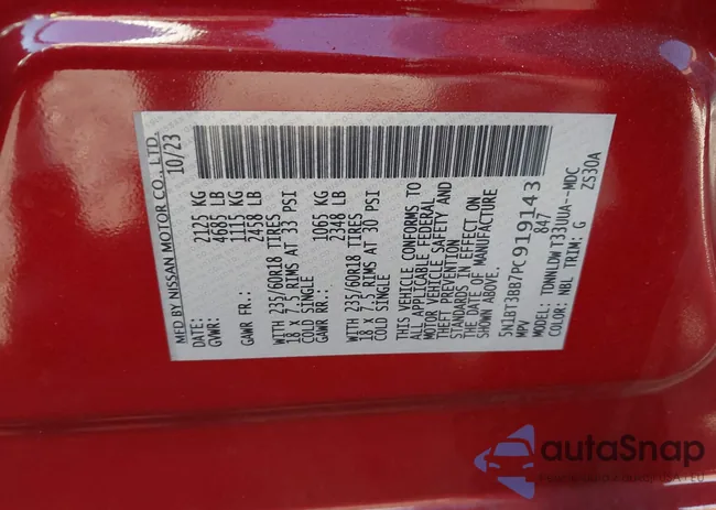 5N1BT3BB7PC919143: 43007970