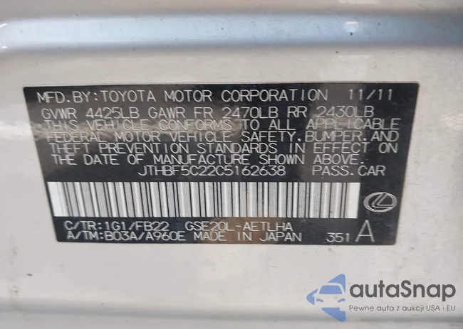 JTHBF5C22C5162638: 43008024