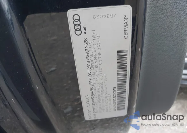 WAU2NGF52JN020919: 43008039