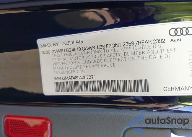 WAUGMAF48LA057271: 43008080