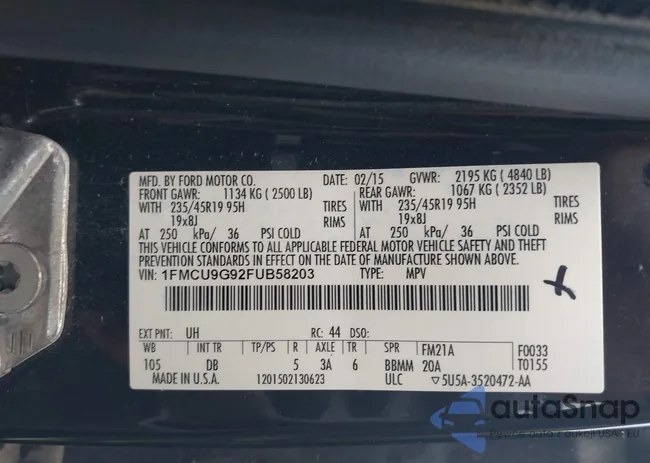 1FMCU9G92FUB58203: 43008250