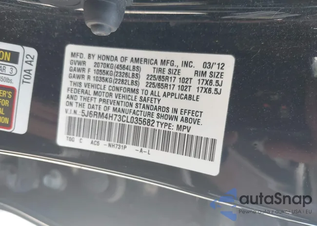 5J6RM4H73CL035682: 43009337