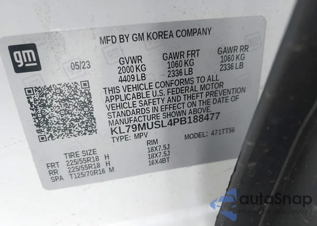 KL79MUSL4PB188477: 43009378