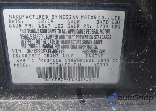 3N1CE2CPXFL405719: 43009384