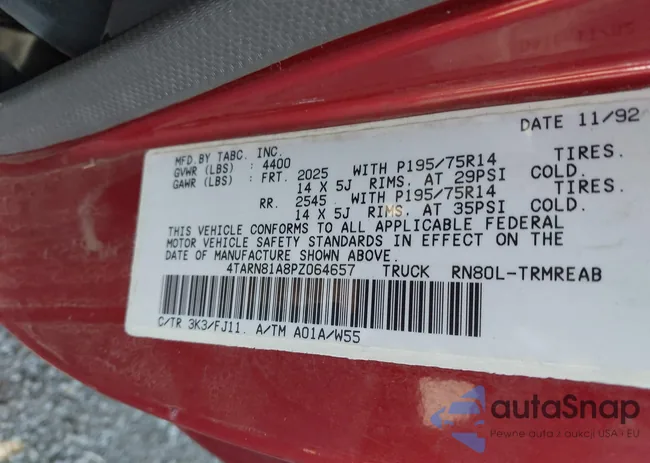 4TARN81A8PZ064657: 43009388