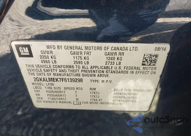 2GKALMEK7F6139298: 43009444