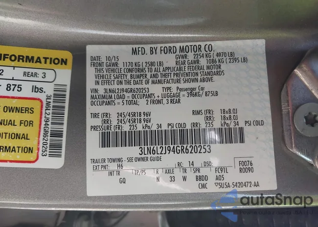 3LN6L2J94GR620253: 43009521