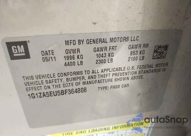 1G1ZA5EU5BF364808: 43009542