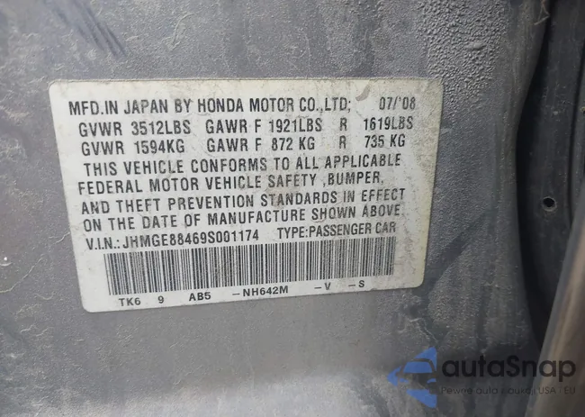 JHMGE88469S001174: 43009571