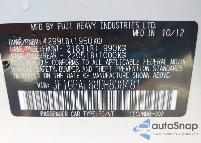 JF1GPAL68DH808481: 43009692