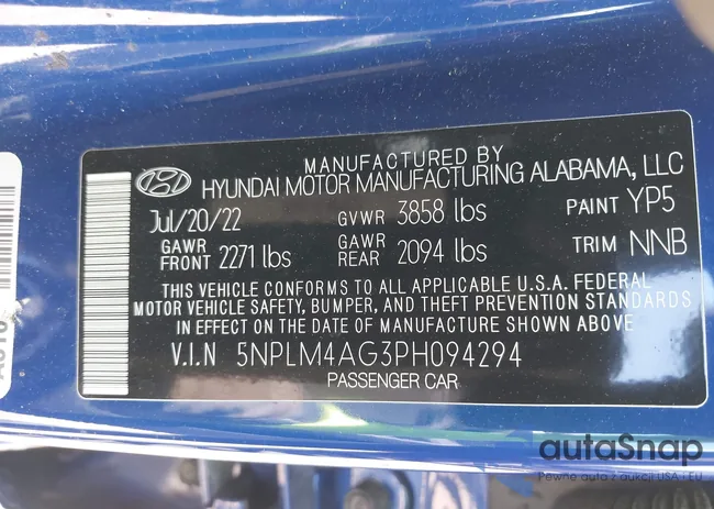 5NPLM4AG3PH094294: 43009698