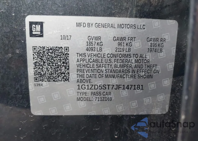 1G1ZD5ST7JF147181: 43009724