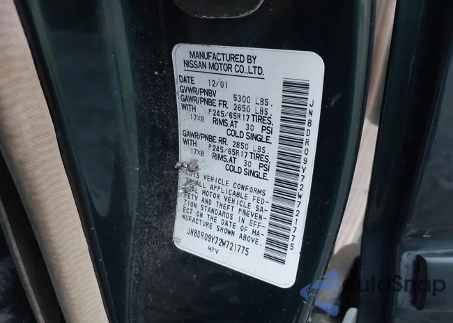 JN8DR09Y72W721775: 43009727