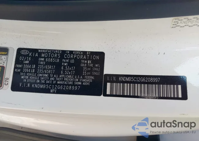 KNDMB5C12G6208997: 43009814