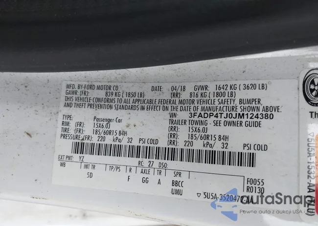 3FADP4TJ0JM124380: 43009860