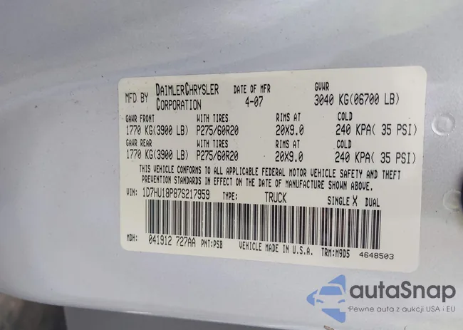 1D7HU18P87S217959: 43008969