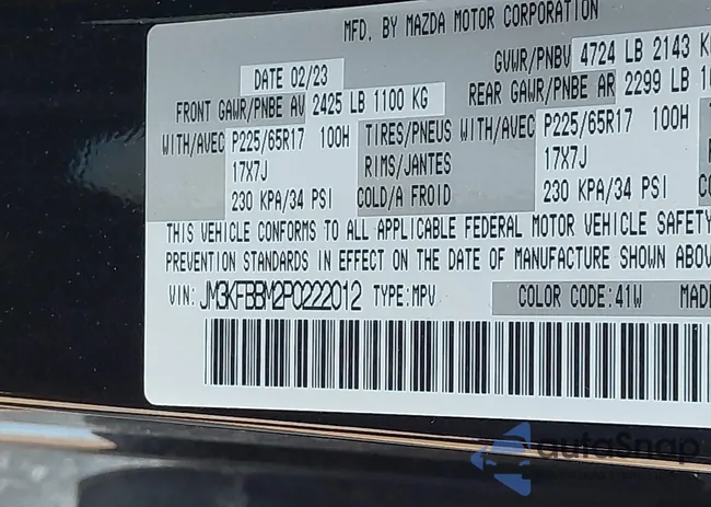 JM3KFBBM2P0222012: 43009040