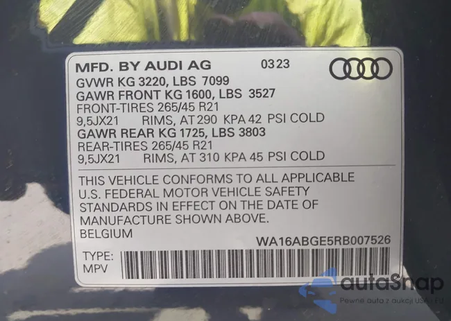 WA16ABGE5RB007526: 43009058